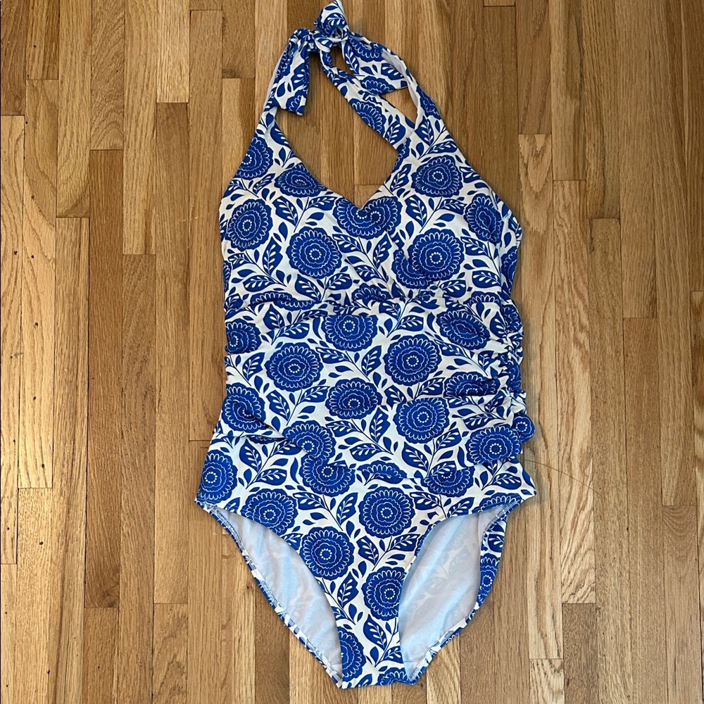 Boden. Blue and White Floral One Piece